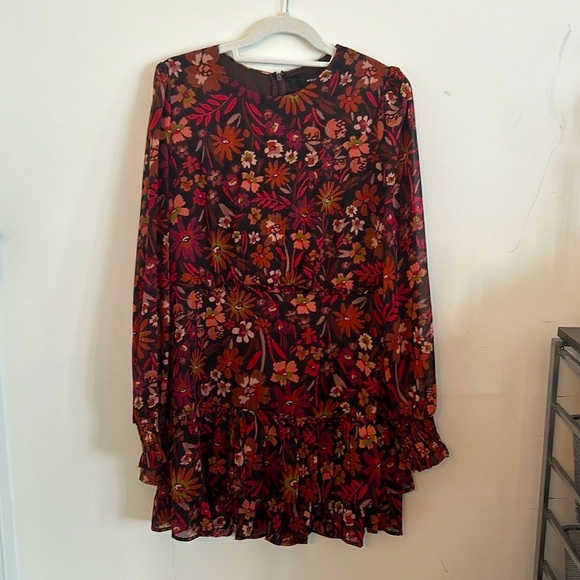 Aqua Floral Dress Size L - Picture 2 of 10